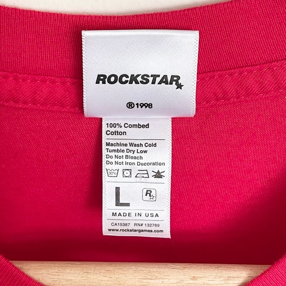 NEW Vintage 1998 Rockstar Games Logo Graphic Red T Shirt Adult size Large - Picture 8 of 8